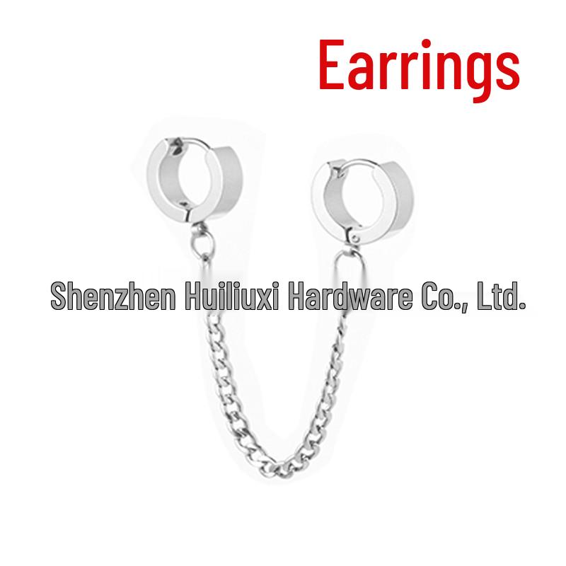 2019 Cheng Tong Style Men s Double Ear Hole Earrings and Studs