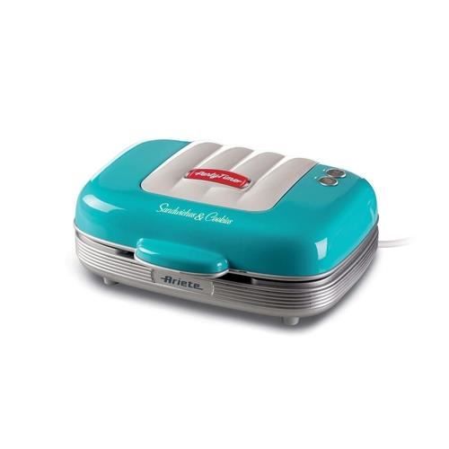 Gaufrier - ARIETE - 3 En 1 Sandwichera Cupcakes Donuts - Revêtement Anti-adhésif - 700 W - Bleu