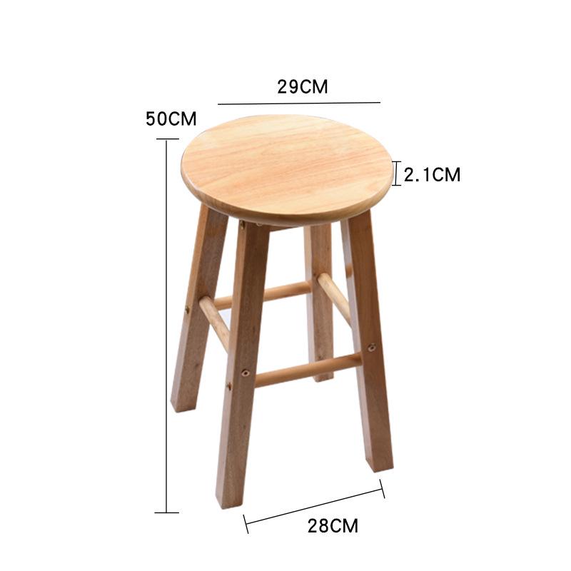 Creative European Solid Wood High Bar Stool, Simple Milk Tea Shop Chair