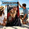 Custom Name Personalized Jujutsu Kaisen Print Beach Towel, for Trip Camping Beach Party Home Decor, Birthday Gift for Family & Friends