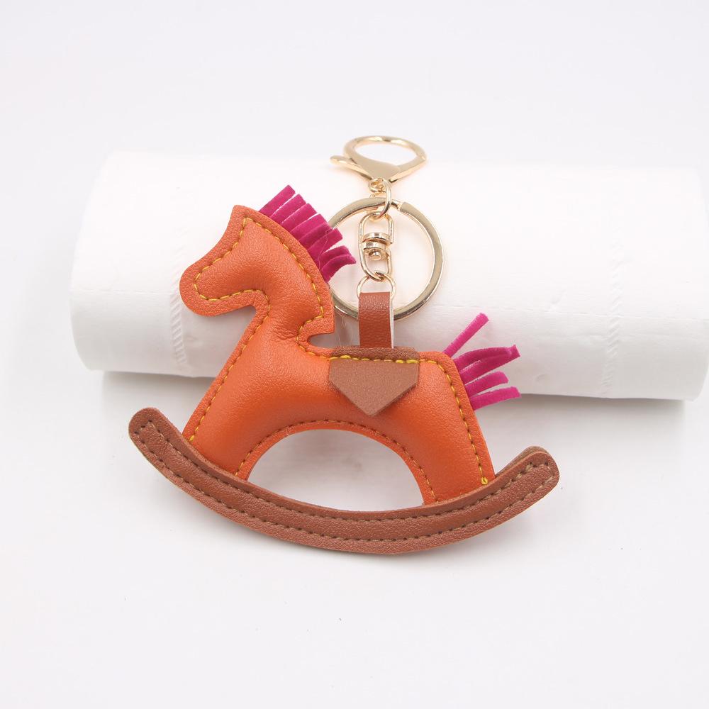 Creative Rocking Horse Boutique Pendant: Carousel Cotton Pony Keychain & Jewelry Chain