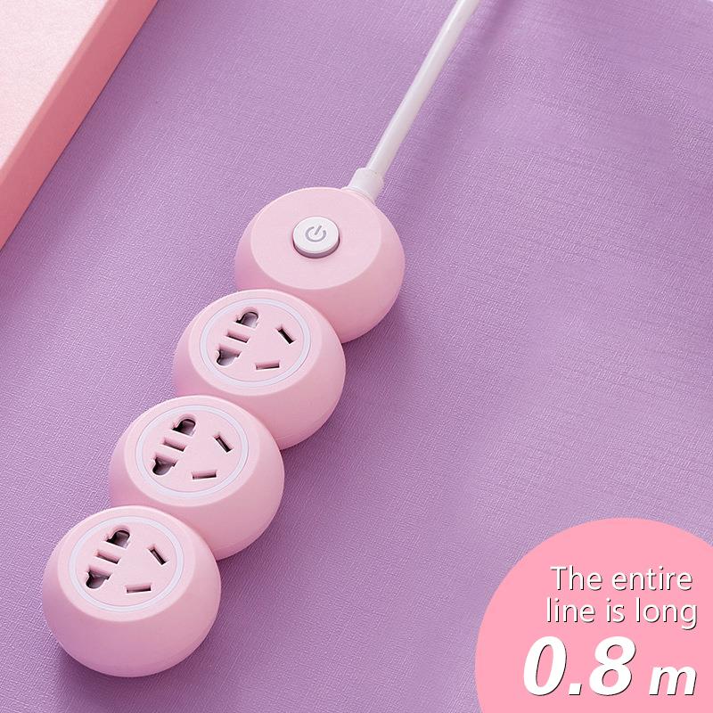 

Usb Power Strip, Multi-Hole And Multi-Port Plug, Student Dormitory Home Pink Cute Socket With Cable Power Strip Power Converter 197MM рожевий