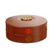 RuHan New Chinese Style Wood Grain Double-Layer Compartmented Fruit Plate with Lid
