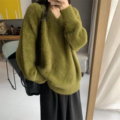 Pulover pentru Femei Toamnă Iarnă Îngroșat Pulover Cald Tricotat în Dungi Gât Rotund Strat de Bază Elastic Mânecă Lungă Jumper Supradimensionat Topuri
