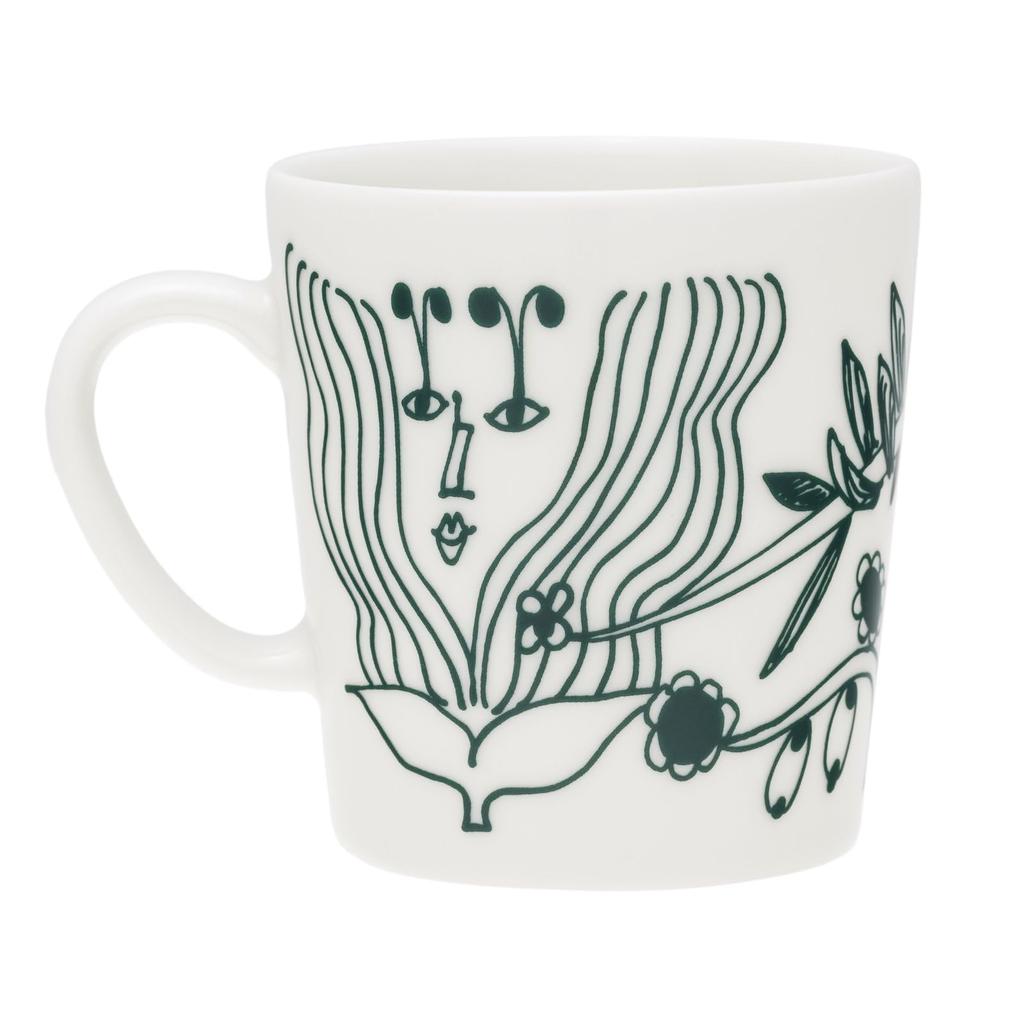 Arabia Poutarhuri Dark 1077654 [Officially Imported] Mug, Green, 0.3L,