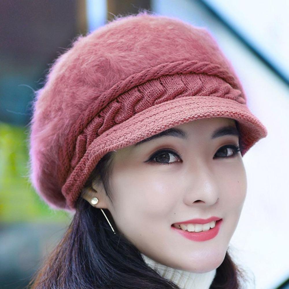 Women's Winter Fashion Mid-aged Mom Hat Autumn and Winter Beret Thickened Warm Hat