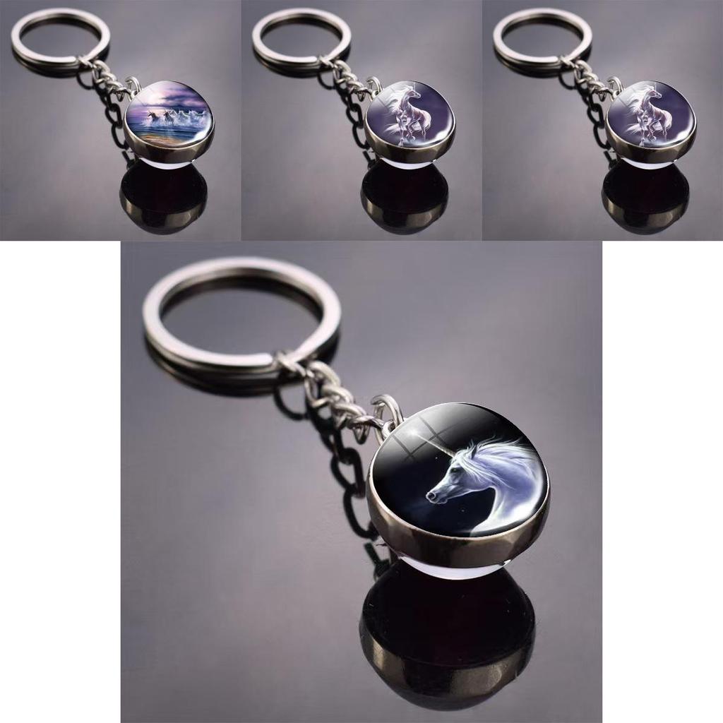 Einhorn-Muster Schmuck mit rundem Zinklegierungs-Glasanhänger zum Verschenken und für den täglichen Gebrauch