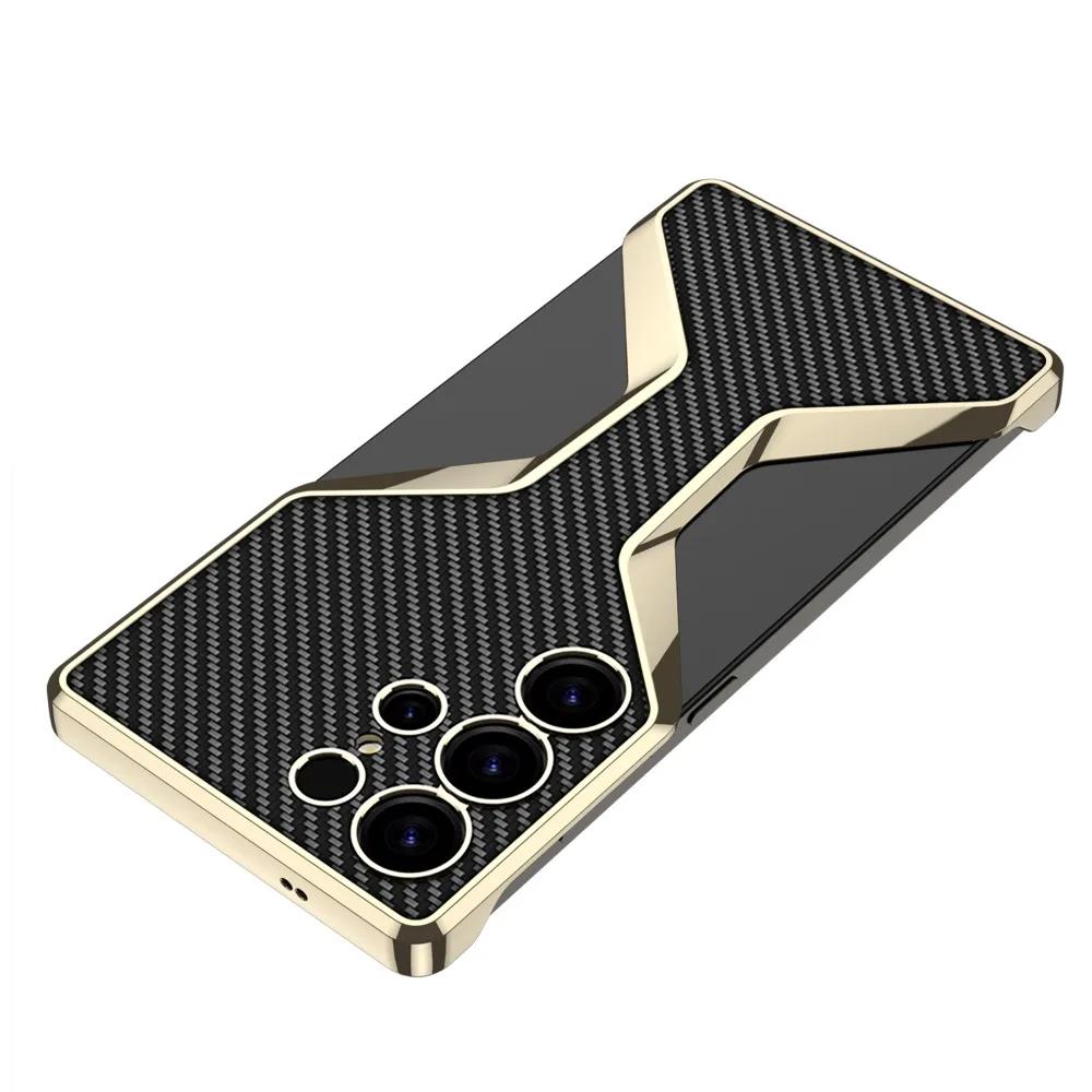 Electroplate Leather Galaxy S25 Ultra Phone Case for Samsung Galaxy S25 Ultra  Plating Plastic Hard Shell Protective Back Cover