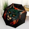 1pc Feline Flame Automatic Open/close, All-Season Portable Folding Cute Umbrella, Travel, Everyday, Formal Events068