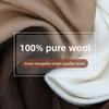 Solid color 100% wool scarf, women's high-end sense, women's versatile spring and autumn thin scarf, men's shawl wholesale