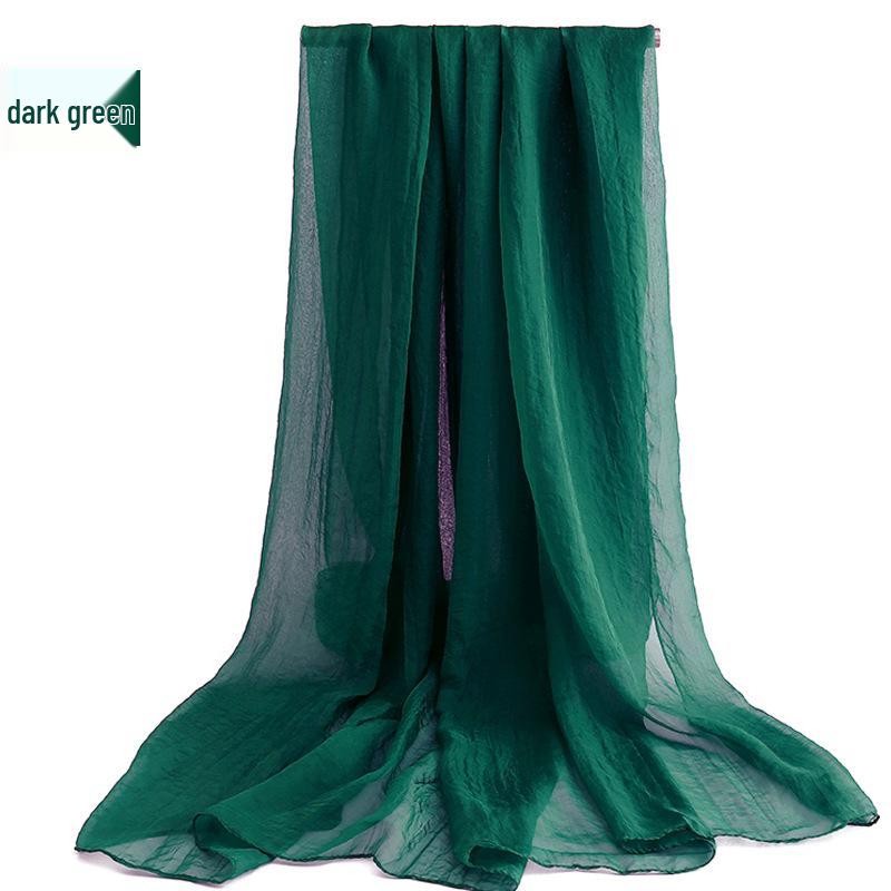 Versatile Summer Red Silk Scarf: Multifunctional Imitation Silk Shawl, Sunscreen Beach Towel, Dancing Gauze Scarf for Women