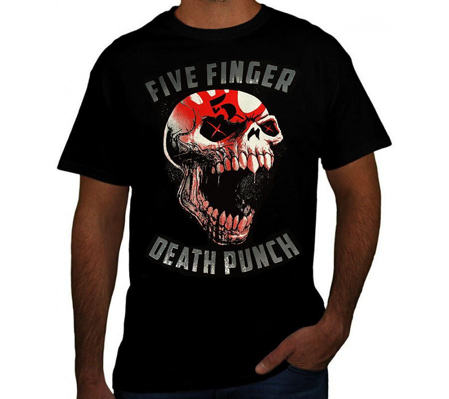 FIVE FINGER DEATH PUNCH ЧЕРЕП Рок-группа Черная футболка XXXXL