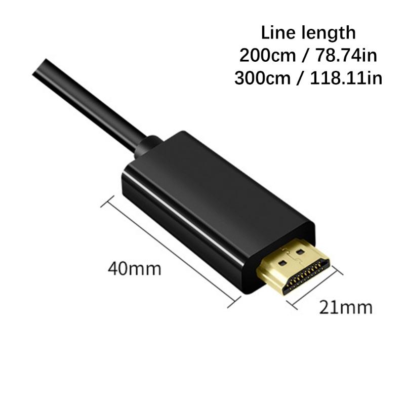 Male HDTV-compatible Male Adapter Cable 4K60Hz UHD Gold Connectors PC Laptop Monitor