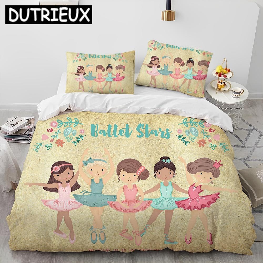 Comforter Charming Queen Size Cartoon Bedding Set - Ballet Girl Ballerina Theme Comforter & S Included