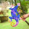 Frosted Color Gecko Pendant: Creative Iron Art Animal Wall Hanging Decor