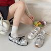 Silver Flat Bottom, Light Mouth Inner Height-increasing German Training Shoes, Summer Ballet Style Mary Jane Single Shoes