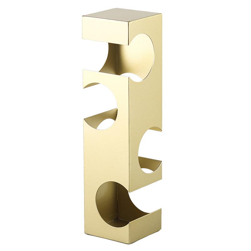 Creative Abstract Metal Geometric Wine Rack Ornaments Model Room Hotel Restaurant Wine Cabinet Living Room Art Soft Decoration