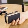 Sac à Bijoux Portatif en Cuir Boîte de Rangement Exquise pour Bijoux Sac à Monnaie à Fermeture Baiser Pochette à Rouge à Lèvres