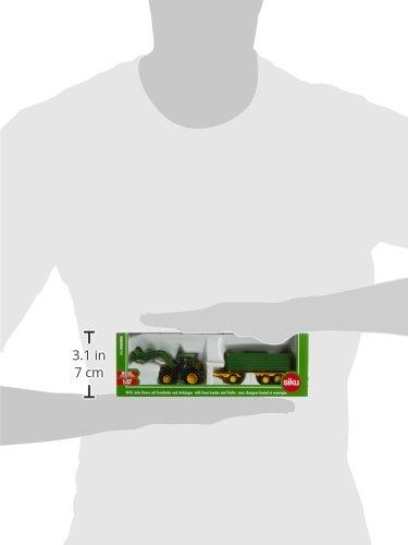 SIKU John Deere Frontlader-Traktor mit Anhänger Modell im Maßstab 1/87 SK1843