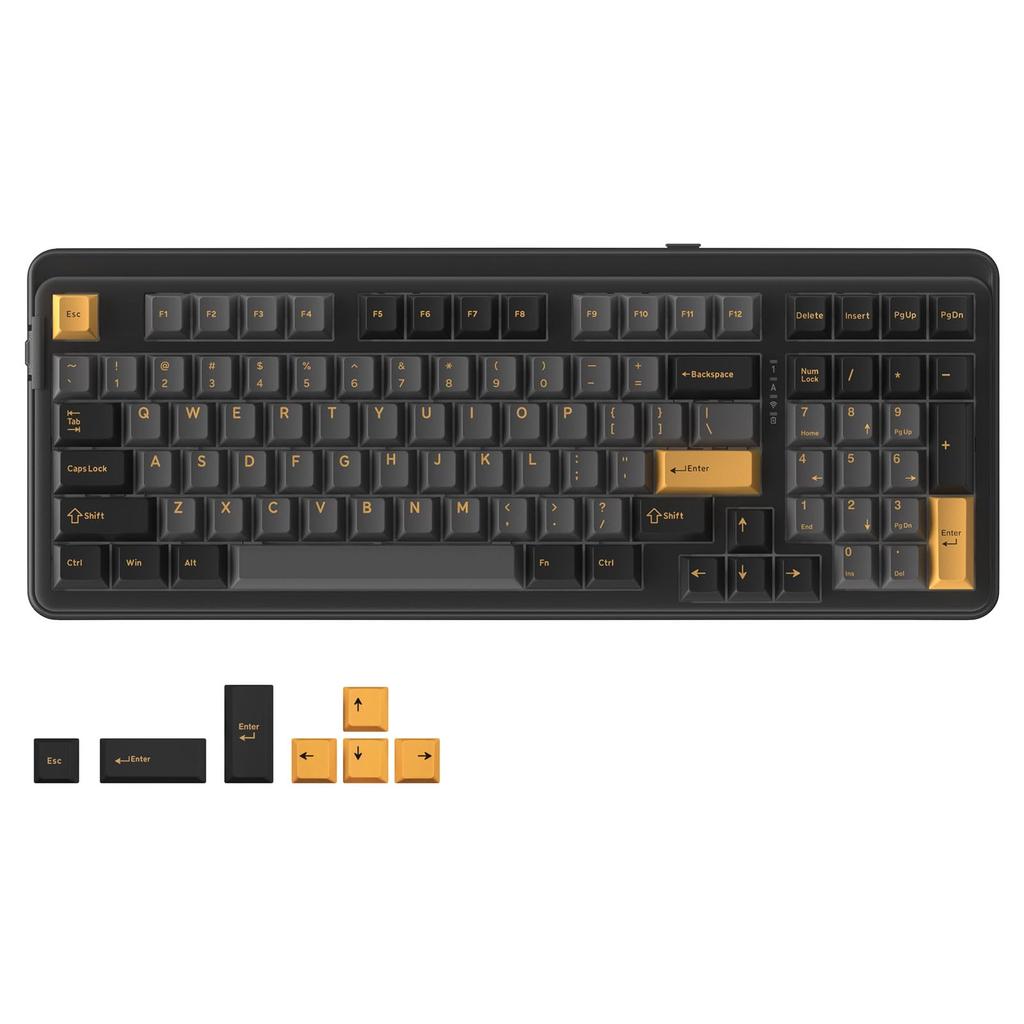 DAREU EK98PRO Wireless Gaming Keyboard with Numeric Mechanical USB English Gasket DREAM HIFI Switches Red Black Keypad, Keyboard, 2.4G