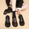 Pantofi de casă retro cu platformă înaltă, papuci la modă de primăvară cu toc gros și cataramă, papuci mocasini stil britanic