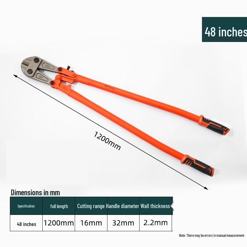 

SMVPT8 48-inch Heavy-Duty Industrial Bolt Cutter CN plug (adapter included)
