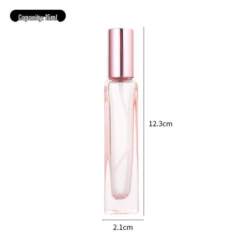 Translucent Pink Glass Spray Perfume Bottle, 10ml - Portable Cosmetic Sample Bottle