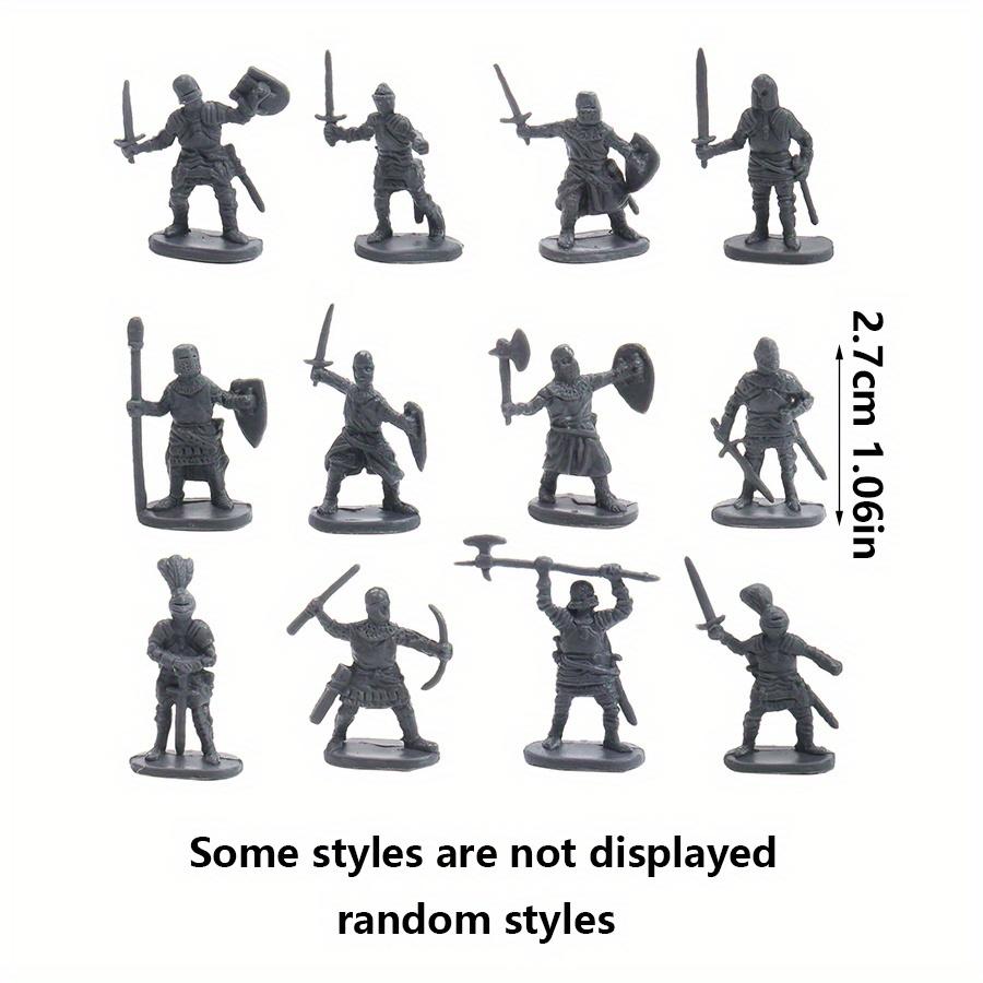 49pcs Mini Medieval Soldier Figurines Detailed Miniature Soldiers for Diorama Tabletop RPG War Games Historical Collectibles ZSY