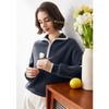 Komong Boka Women's Lapel Drop-Shoulder Loose Fit Cashmere Sweater