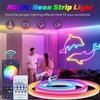 USB RGBIC Neon LED Strip Light 5V Waterproof Flexible Tape Rope with Bluetooth APP Remote DIY Dreamcolor Lighting for Home Decor