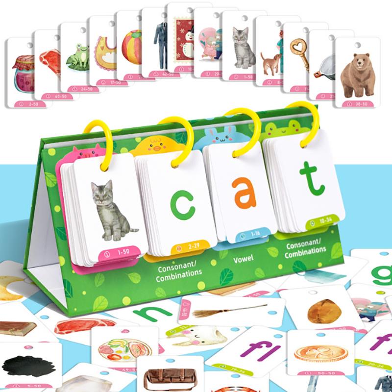 Kids Cvc Words Flashcards Phonics Flip Chart Word Builder Sight Words Activity Learning Tool Speech Therapy Special Education
