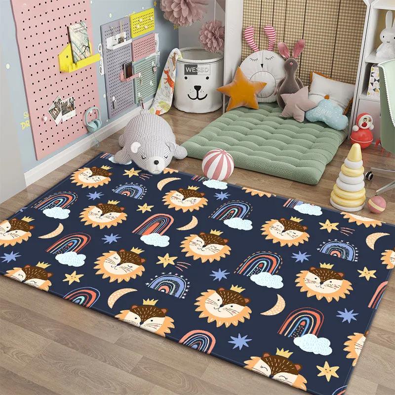 Cartoon Rugs for Bedroom Kids Cute Animal Carpet Modern Style Baby Mat Soft Children's Room Rug Non-slip Nordic Style Decoration