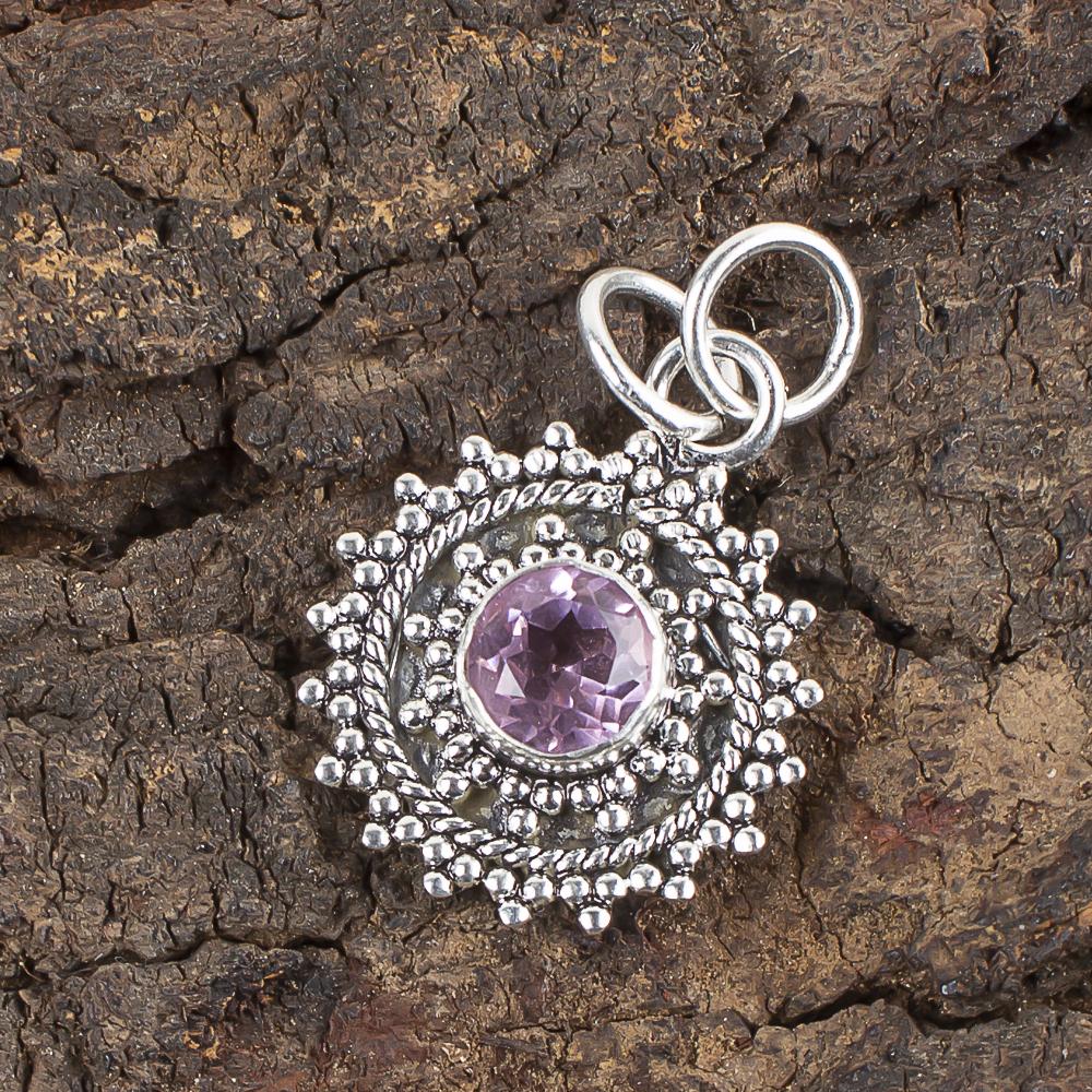 Morganite Pendant, Handmade Gemstone 925 Solid Sterling Silver Antique Jewelry, Chain Pendant For Engagement Gift