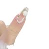 Nailwear Handmade Nail Patch White Gypsum Camellia Manicure Removable and Reusable