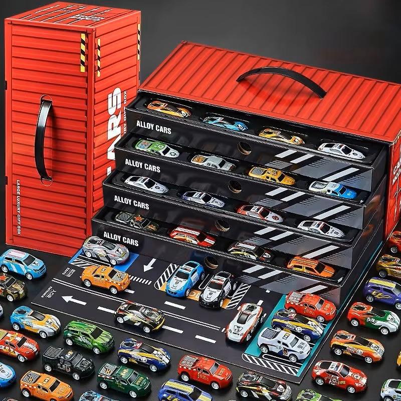 

48 pieces! Alloy Mini Car Toy Set (including Dual Track Map) Boy and Girl Children s Day Birthday Gifts