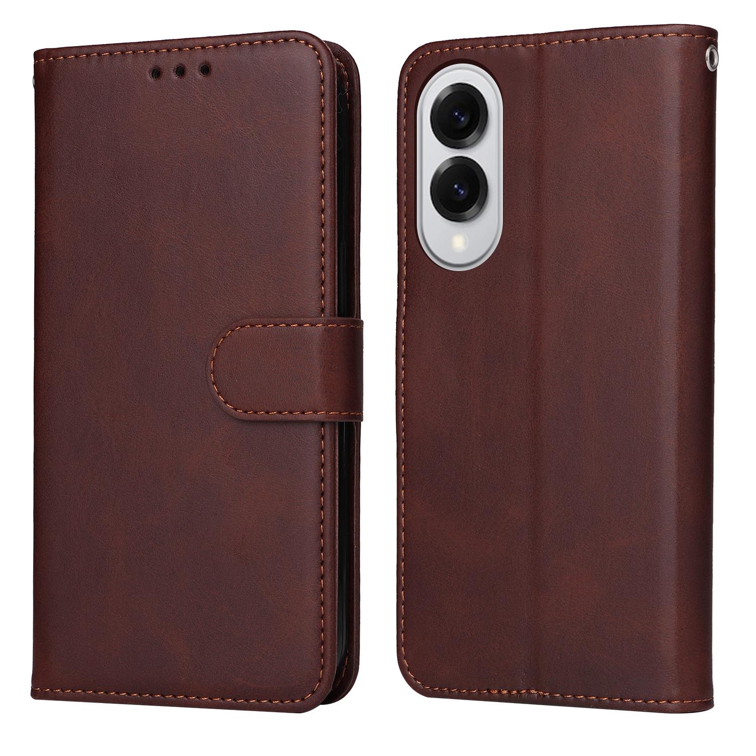 

For Samsung Galaxy S25 Edge Case Wallet PU Leather Folio Flip Phone Cover Brown