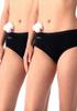 Cotton Women's Panties (2 Pack) Black Classic with a Higher Cut LPC 010