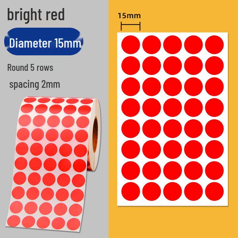 Color Coated Self-Adhesive Barcode Label Paper - Round Stickers In Various Sizes
