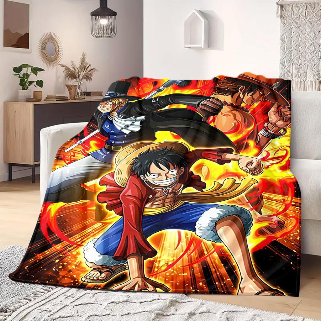 Luffy D Print Blanket Warm Comfortable Flannel Blanket Suitable for Bedrooms,Sofas, Beds,Chairs,Travel -QIAO41