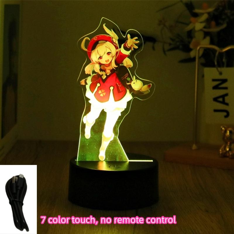 Genshin Impact 3D Lampe Zhongli Raiden Shogun Klee Anime LED Nachtlicht für Schlafzimmer Dekoration Mondlampe Geburtstag Beste Geschenke Luces