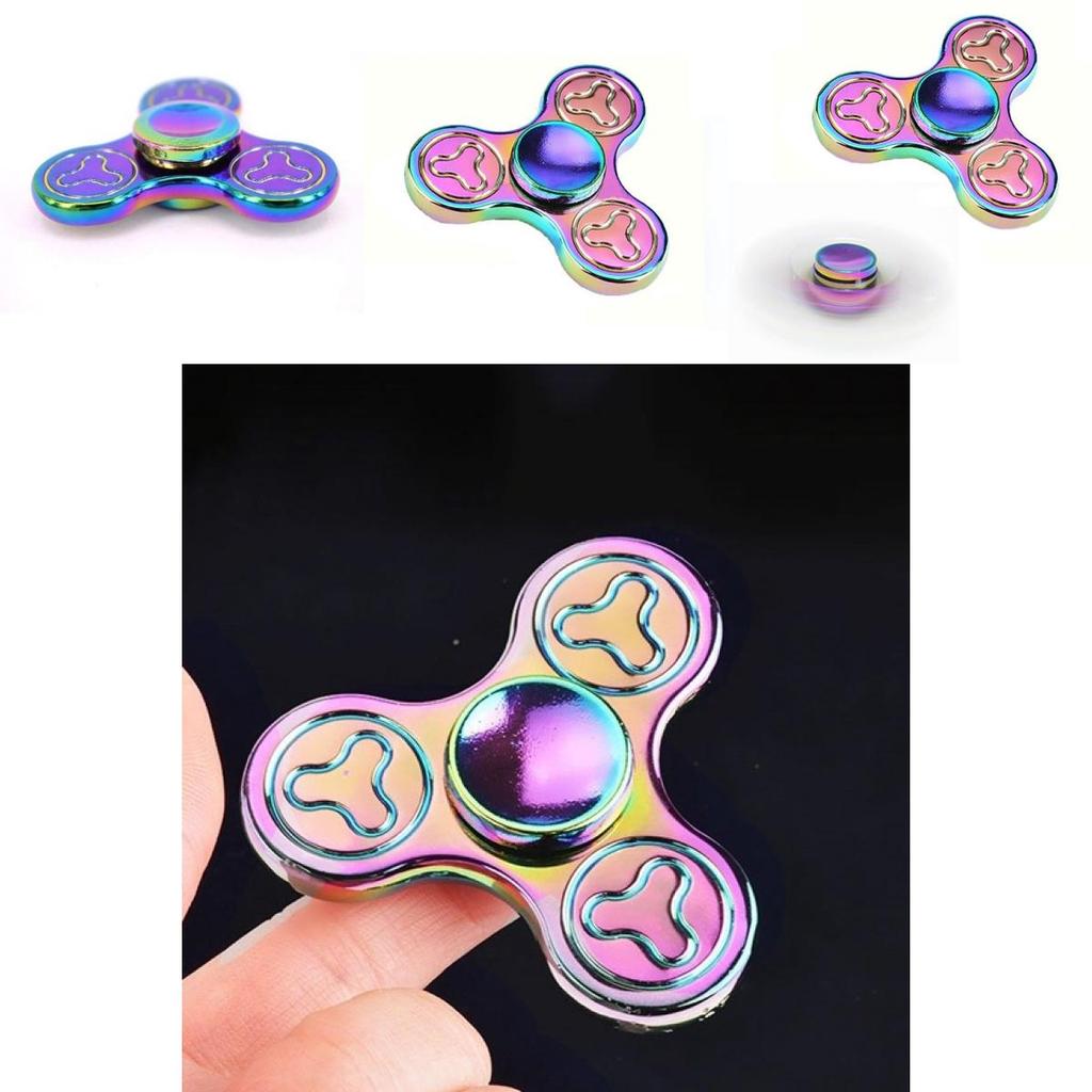 Premium Quality Rainbow Tri Fidget Spinner For Stress Relief And Focus Enhancement