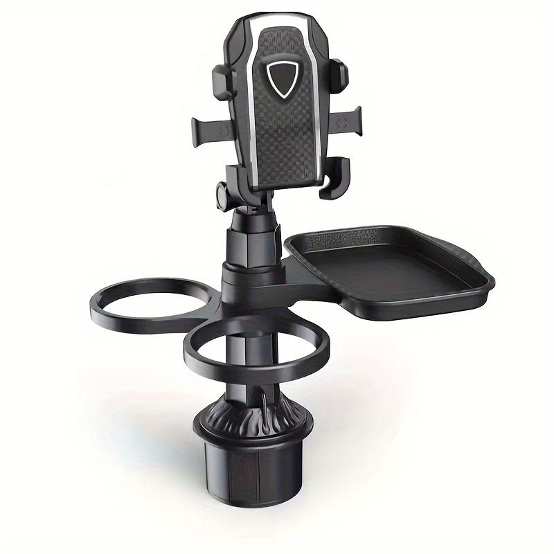 

Car Cup Holder Tray-Expander-3 In 1 Detachable Food Table Tray With Solid Base-Road Trip Essentials Accessories Gadgets чорний