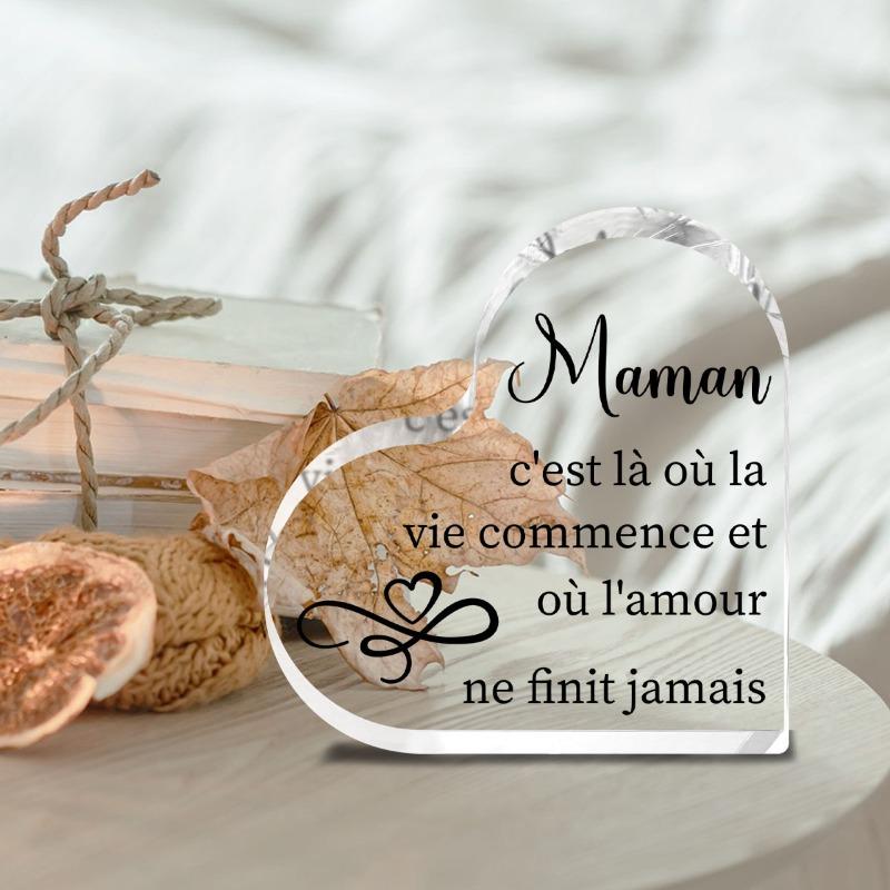 2D Flat, "Mother Is Where Life Begins and Where Love Never Ends" Acrylic Tabletop Sign, Suitable for Wall Decoration, Porch, Room, Villa, Accents Home