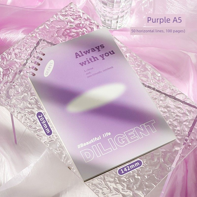 

Grade Three Class Two Oblique Cut without Hand Reduction B5 Loose Spiral Notebook High School Student Special A5 Student Only Thickened Notebook Book Purple A5 (50 horizontal lines, 100 pages)