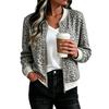 Women's Loose Fit Casual Zip-Up Jacket, Fashion Printed Short Coat for Fall and Winter