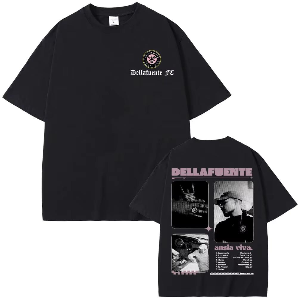 Rapper Dellafuente Pa Las Penas Dellafuente Pa Las Alegrías Print T Shirts Men Women Vintage Casual pure Cotton Tshirt