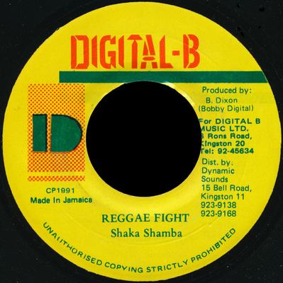 7inch Record SHAKA SHAMBA  Reggae Fight NONE DigitalB 1991 Jamaica Reggae Ska  Dub Used