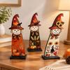Autumn Themed Fall Scarecrow Wooden Sign Pumpkin Maple Scarecrow Table Decor  Thanksgiving
