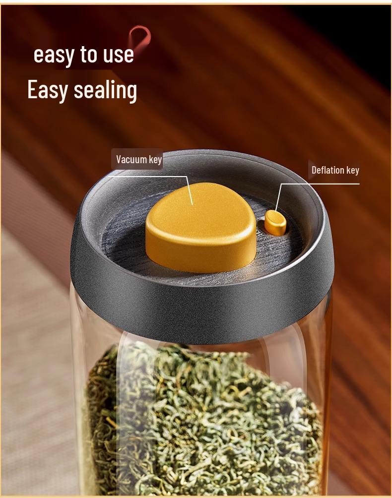 Large Capacity Vacuum-Sealed Glass Jar for Coffee Beans and Tea