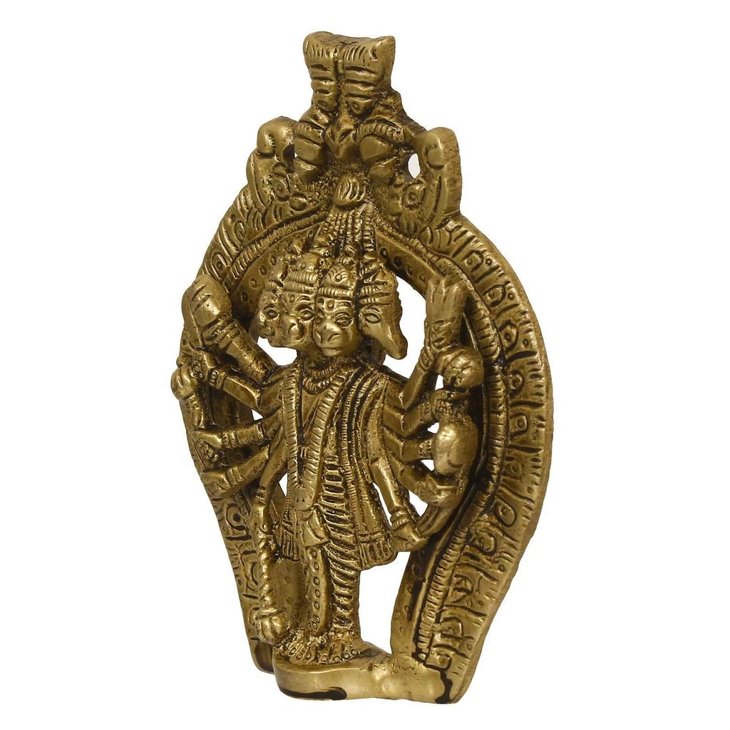 CraftIndia Panchmukhi Lord Hanuman Brass Idol Statue